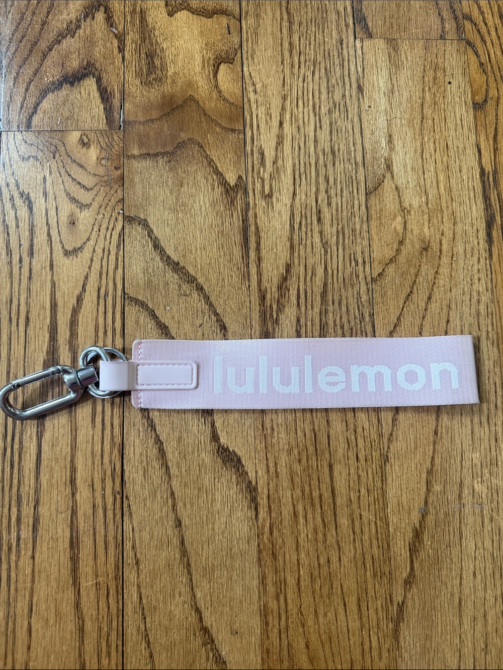 lululemon athletica Light Pink Logo Keyring Wristlet